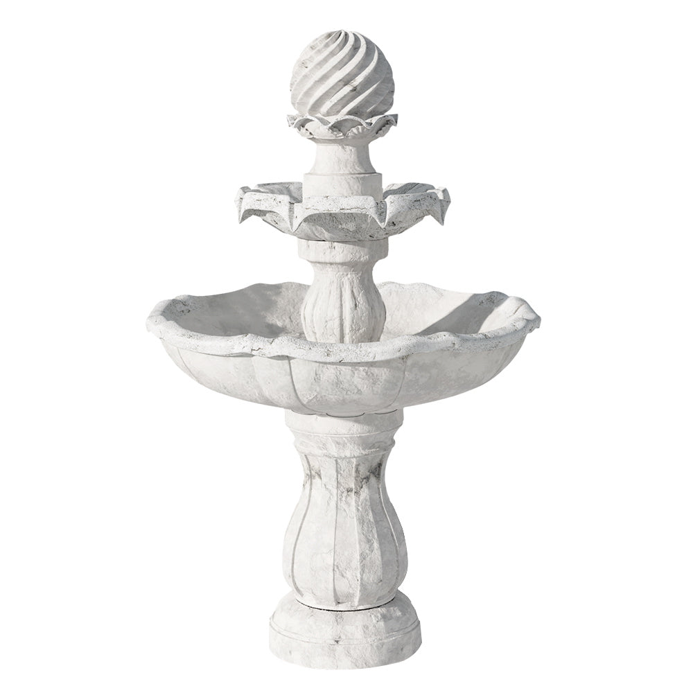 3 Tier Solar Bird Bath Water Fountain Ivory 93cm Homecoze