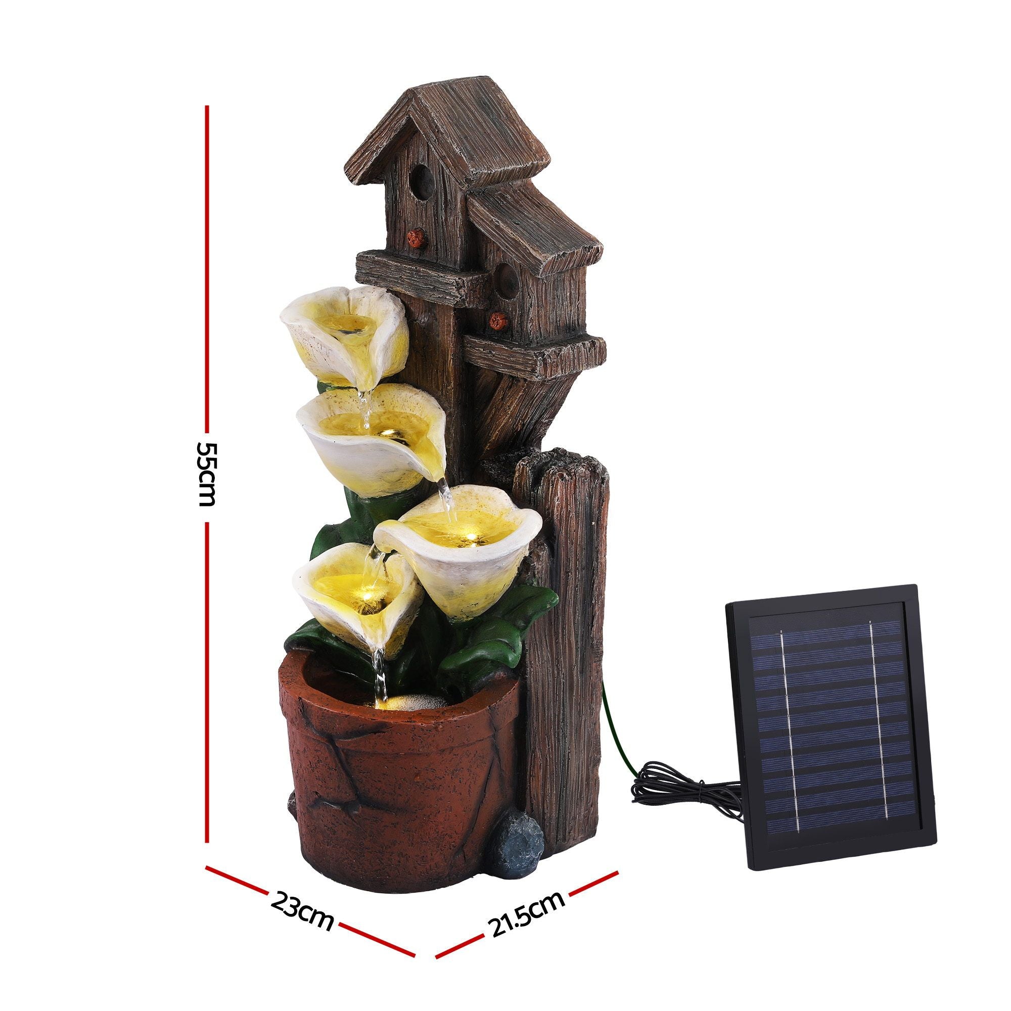 Meadow (55cm) 4-Tier Flower Solar Water Fountain