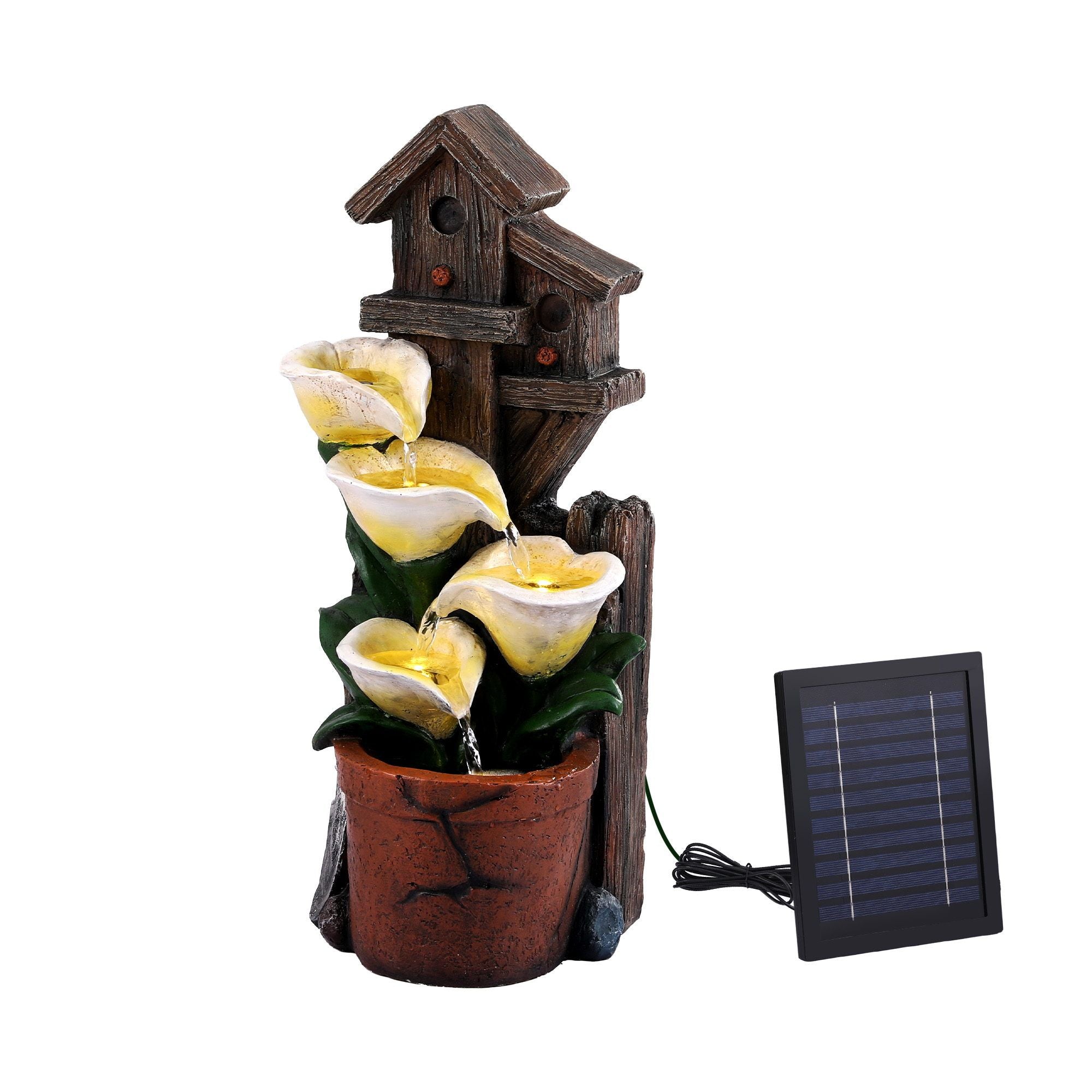 Meadow (55cm) 4-Tier Flower Solar Water Fountain