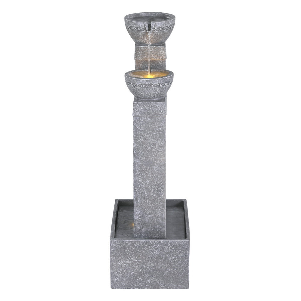 3-Tier Cascading Solar Water Fountain - Grey - Homecoze