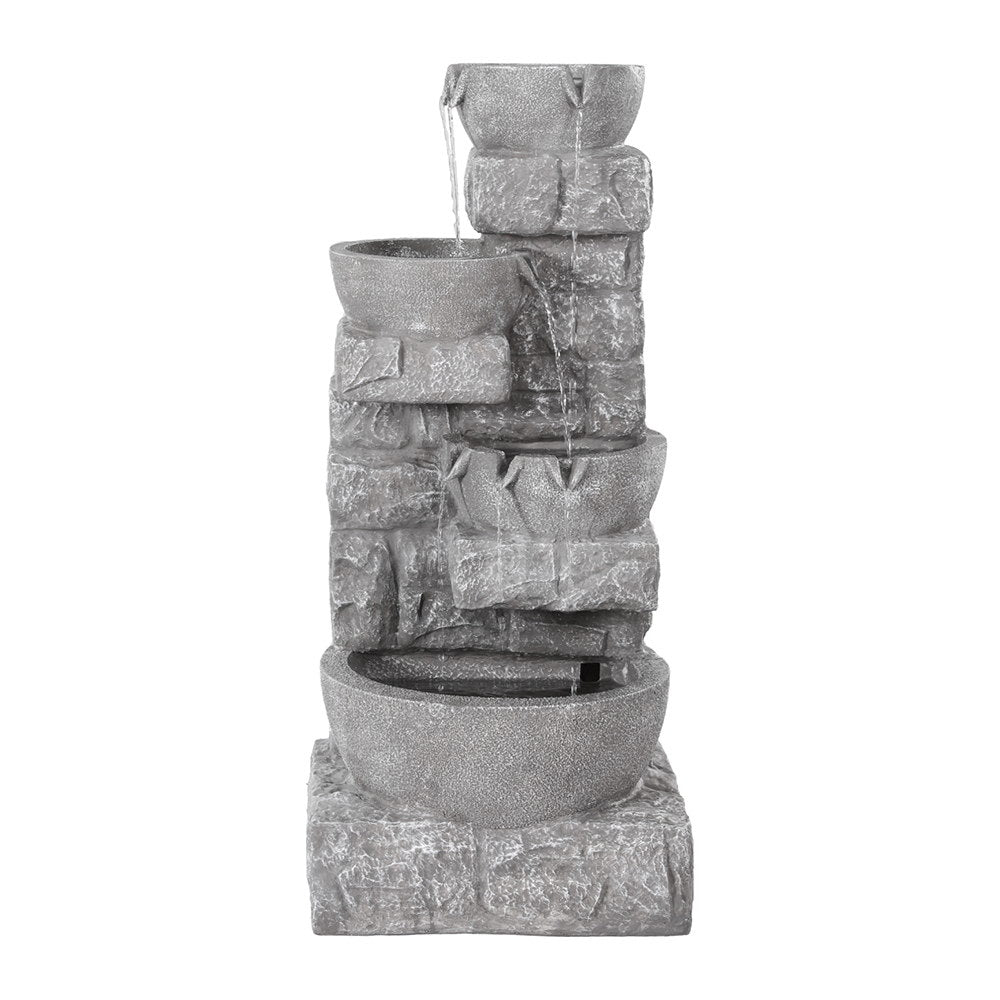 4-Tier Cascading LED Solar Water Fountain 87cm - Homecoze