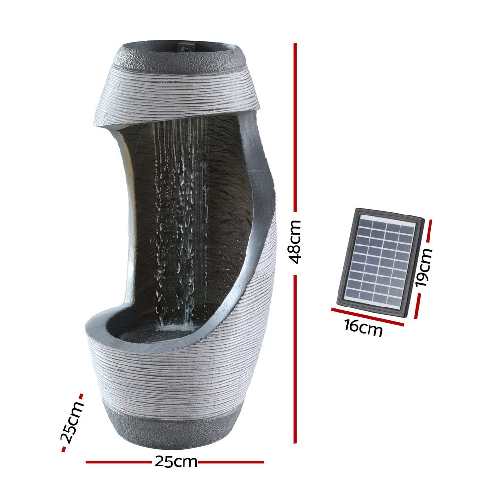 48cm Solar Water Fountain - Grey - Homecoze
