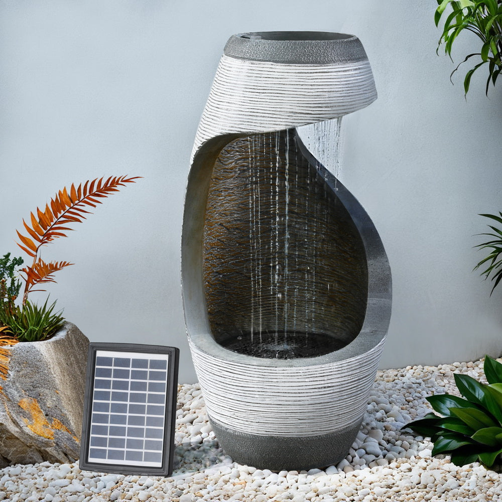48cm Solar Water Fountain - Grey - Homecoze