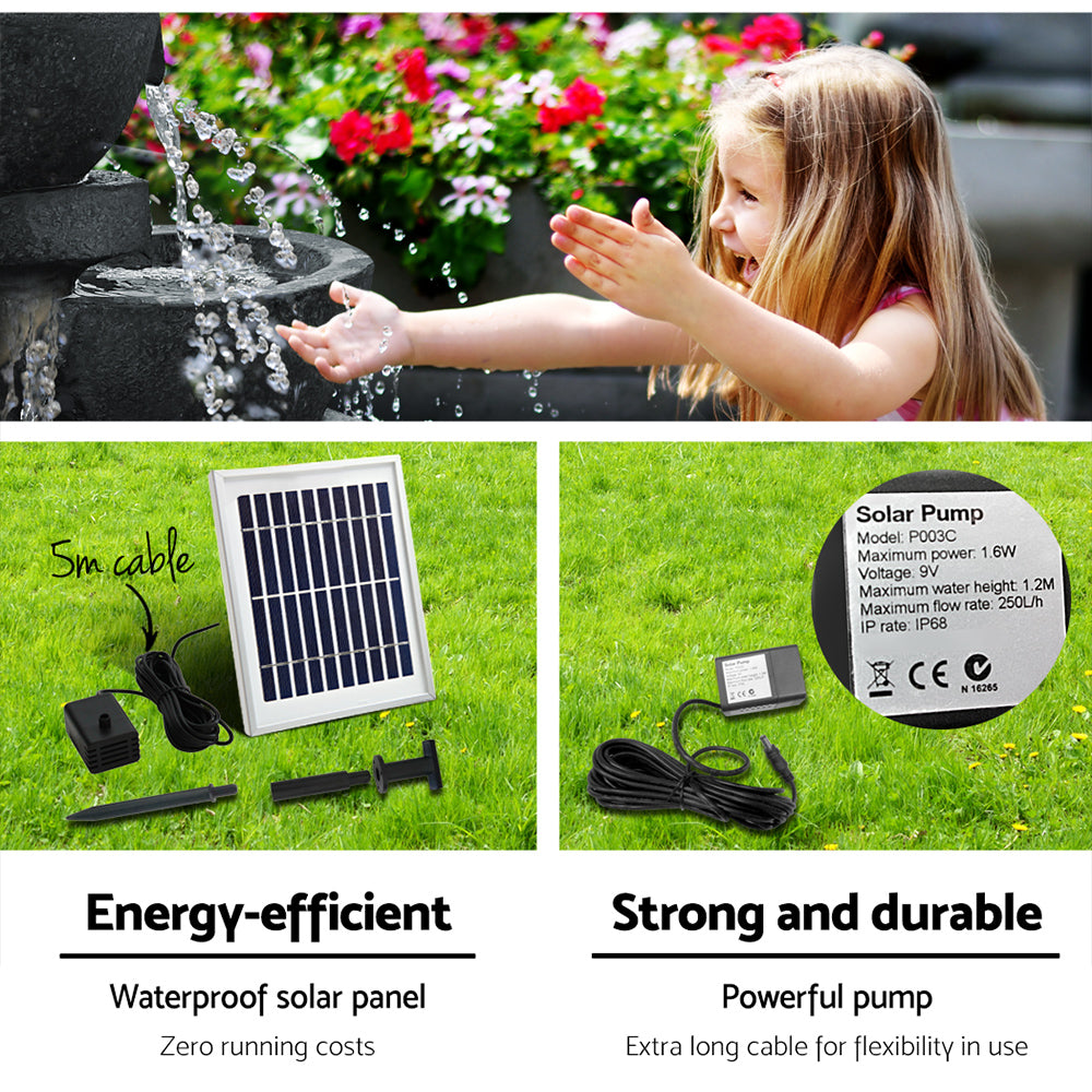 Solar Fountain with LED Lights - Homecoze
