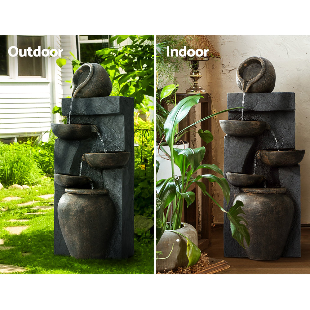 5 Tiered Classic Cascading Solar Powered Water Fountain 99cm - Homecoze