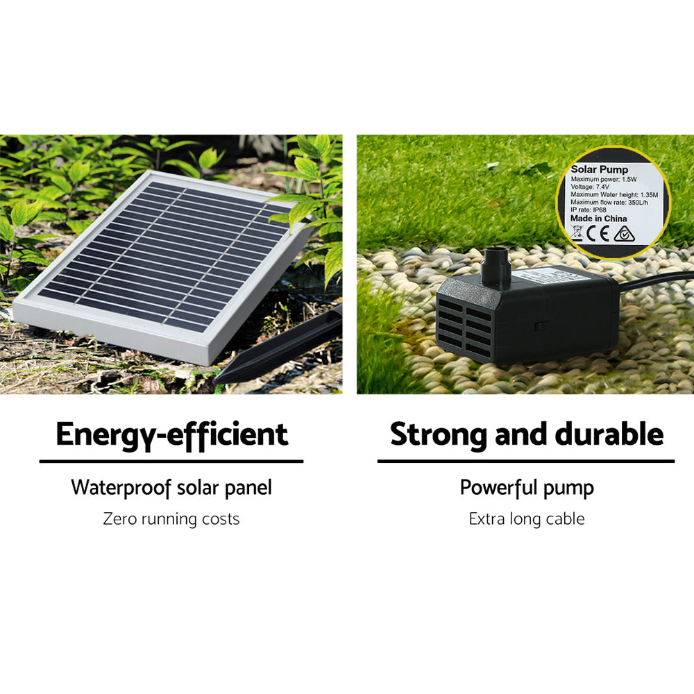 5 Tiered Classic Cascading Solar Powered Water Fountain 99cm - Homecoze