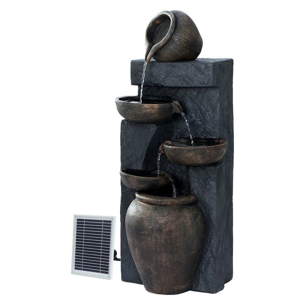 5 Tiered Classic Cascading Solar Powered Water Fountain 99cm - Homecoze