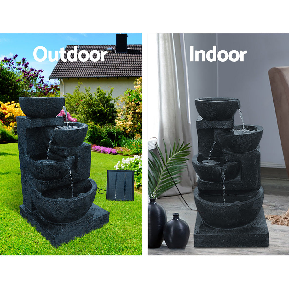 Callan (72cm) 4-Tier Solar Water Fountain - Blue - Homecoze