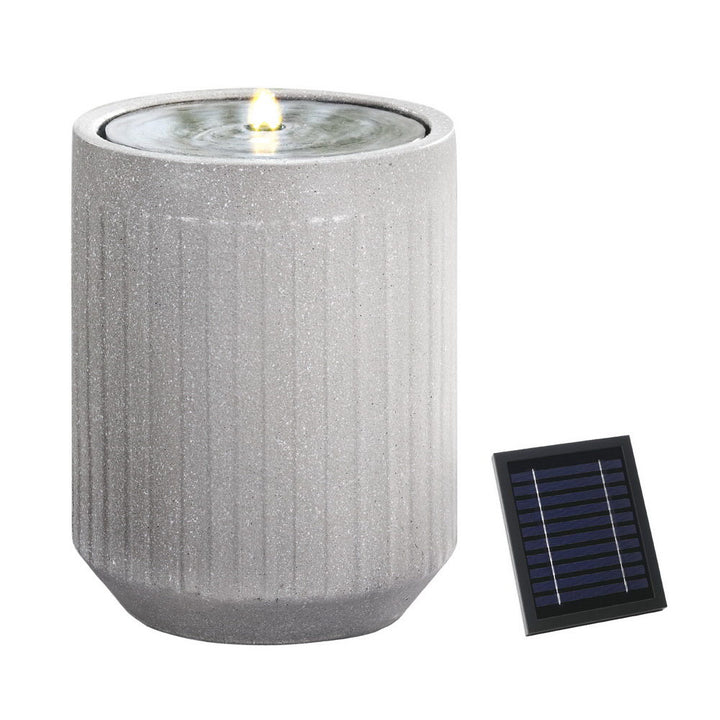 Solar Water Fountain with LED Light - Beige - Homecoze