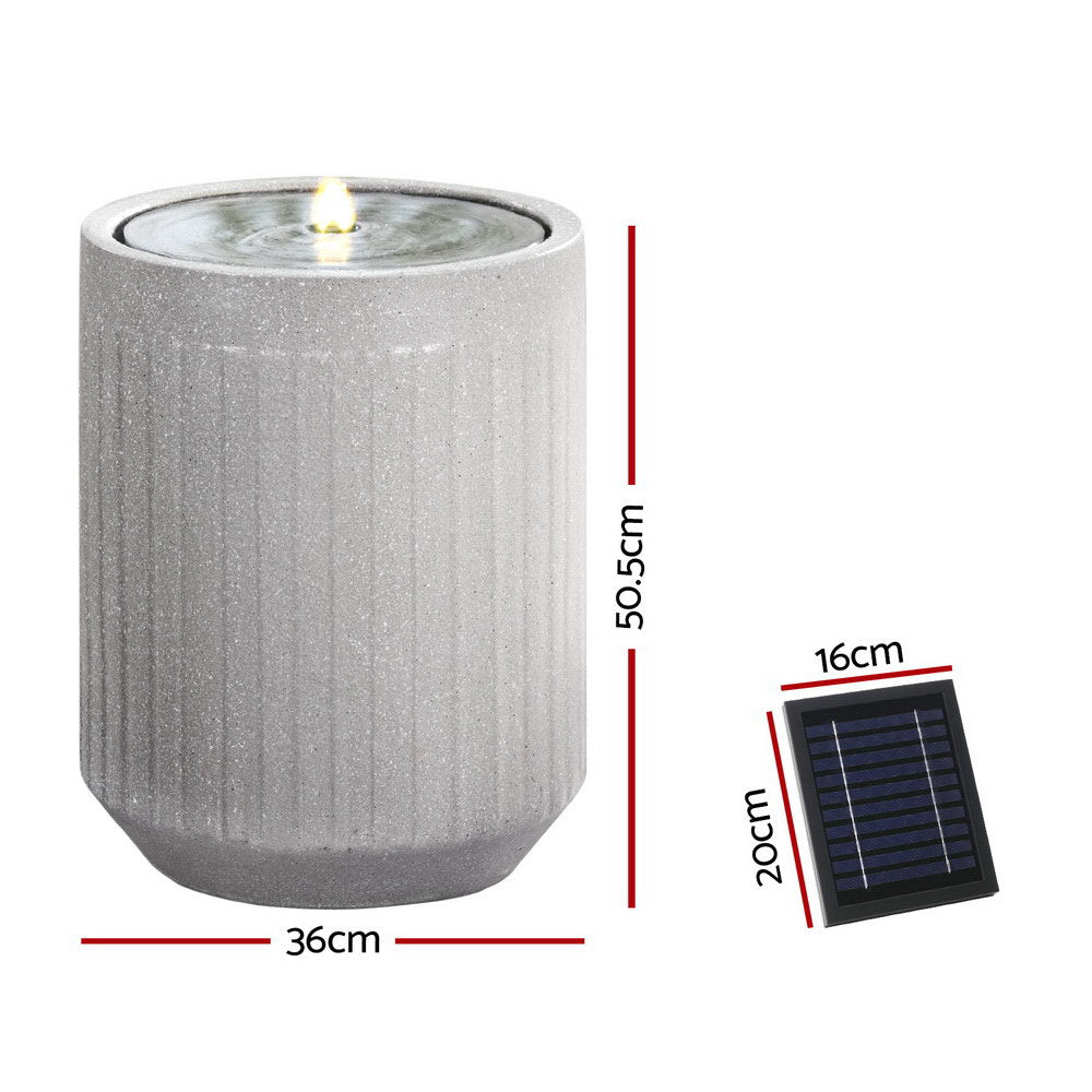 Solar Water Fountain with LED Light - Beige - Homecoze