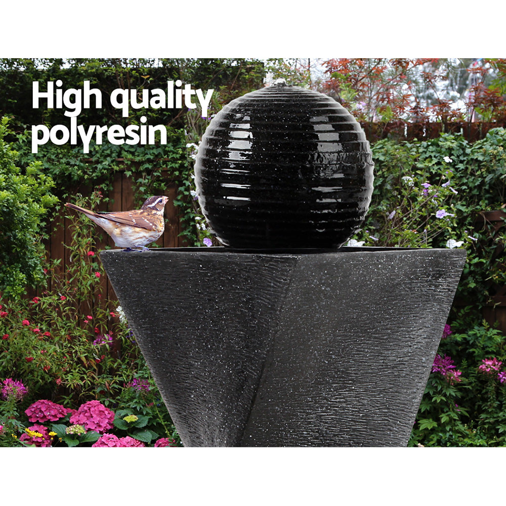 Solar Powered Water Fountain Twist Design with Lights - Homecoze