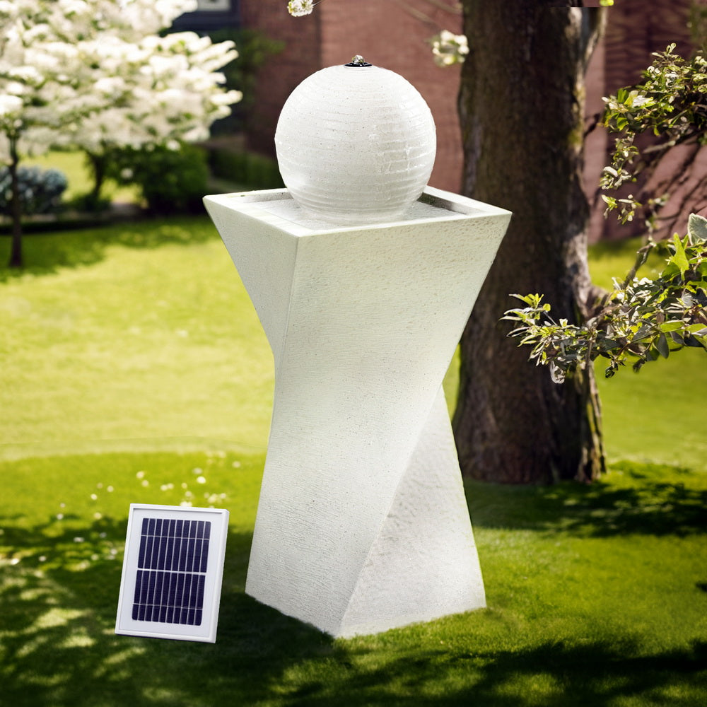 Gardeon Solar Fountain Water Feature Bird Bath Outdoor Garden LED Lights Ball 85CM - Homecoze