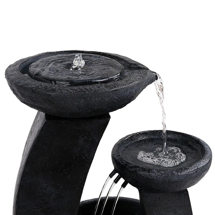 Otis (70cm) 3-Tier Solar Water Fountain - Black - Homecoze