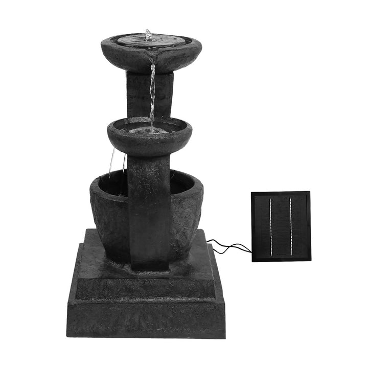 3 Tier Solar Powered Water Fountain with LED Light Homecoze