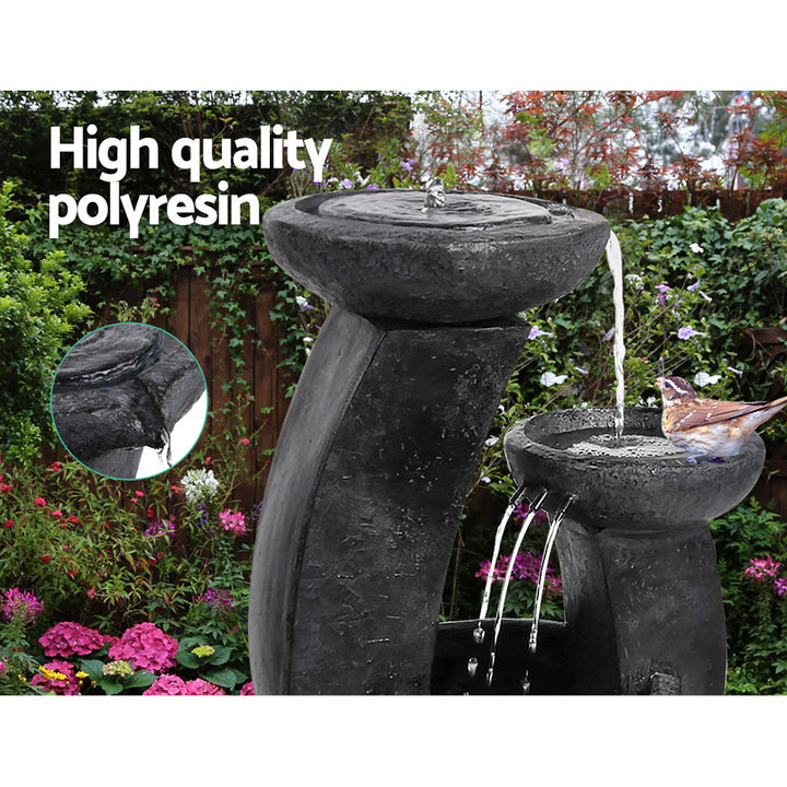 3 Tier Solar Powered Water Fountain with LED Light Homecoze