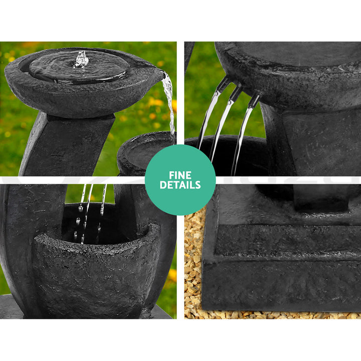 3 Tier Solar Powered Water Fountain with LED Light Homecoze