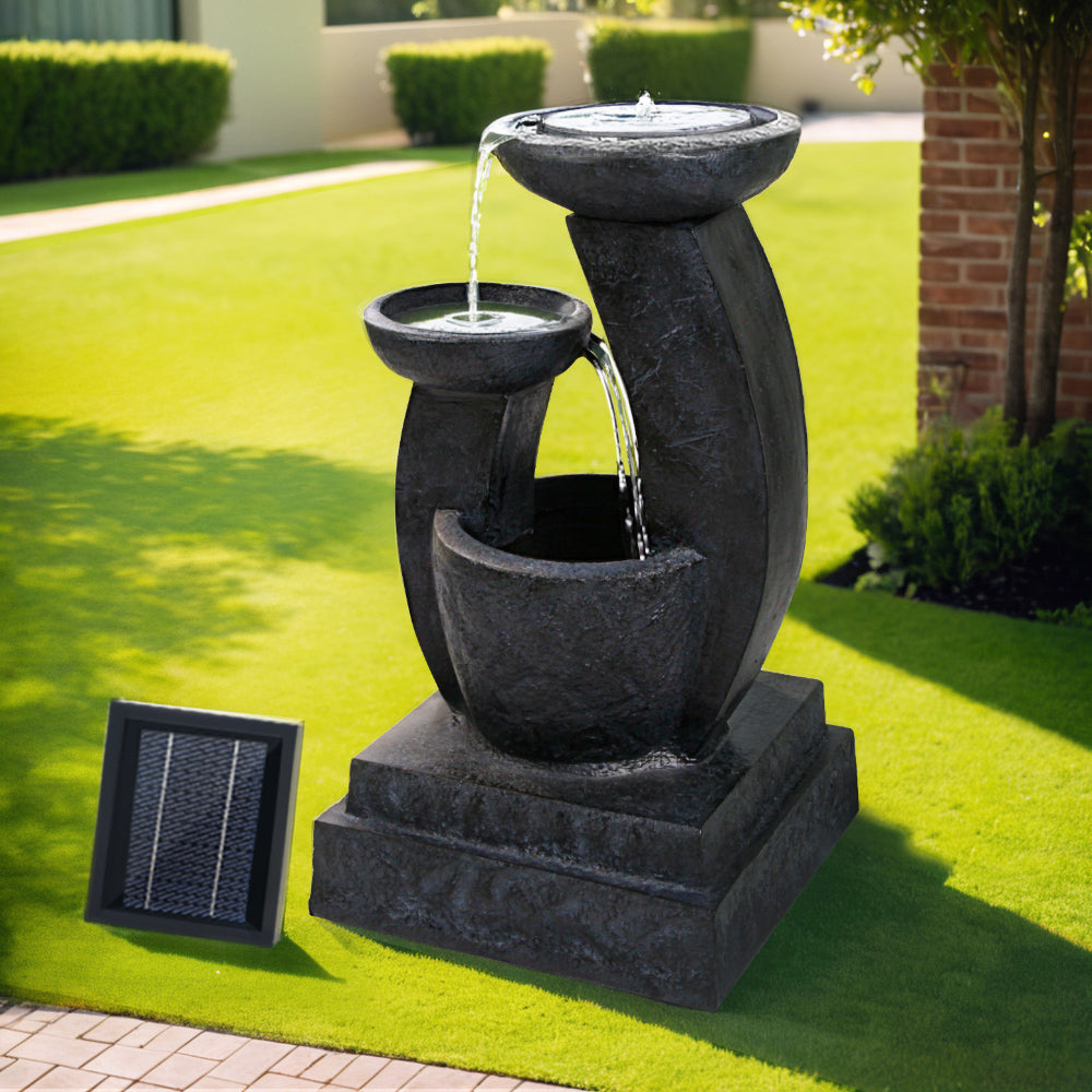 3 Tier Solar Powered Water Fountain with LED Light Homecoze