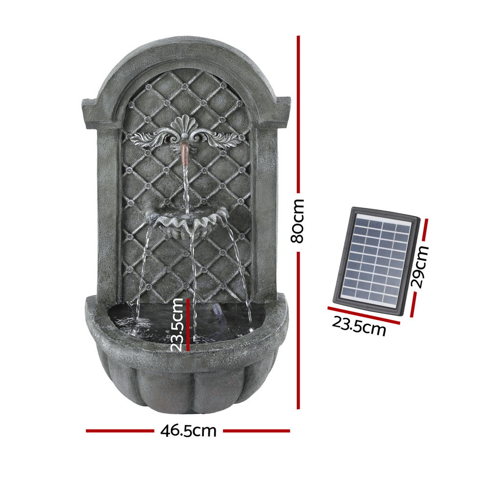 Solar Powered Water Fountain Wall Mount & Free Standing 80cm