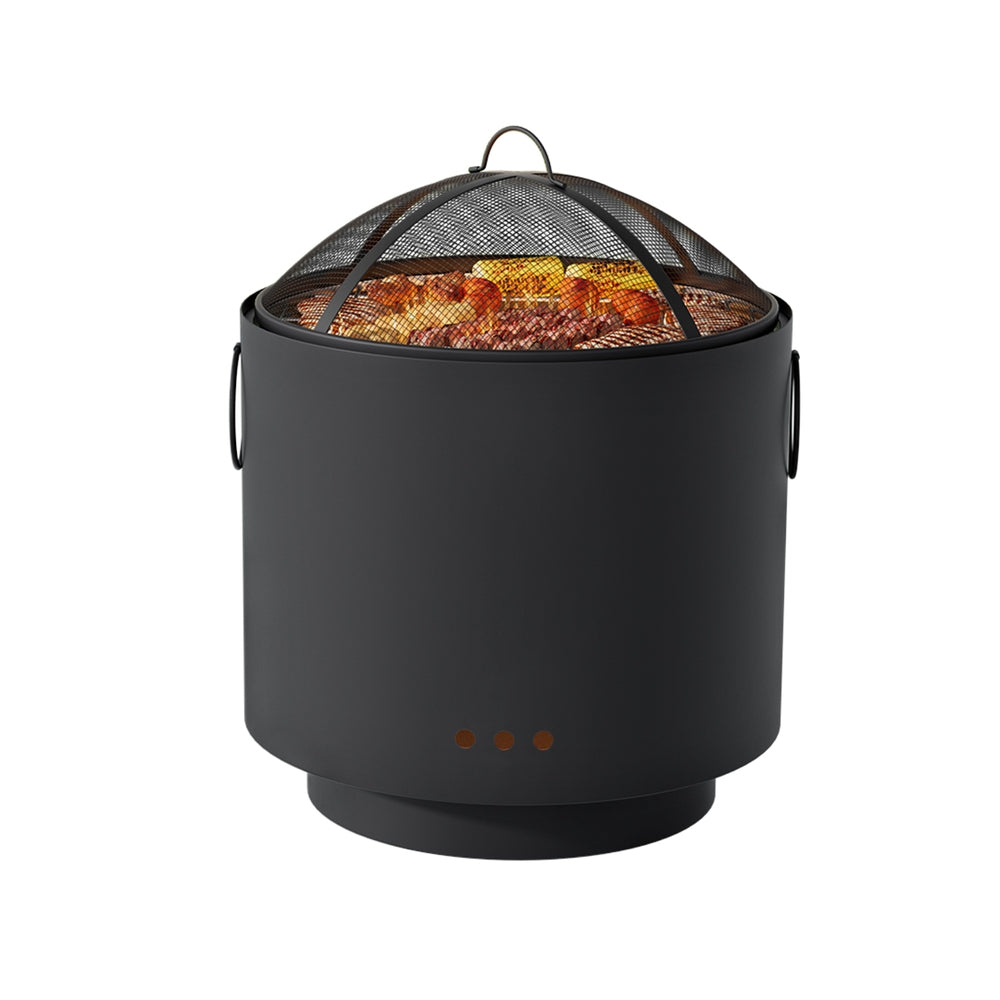 2-in-1 Portable BBQ Fire Pit Grill (42cm) - Iron - Homecoze