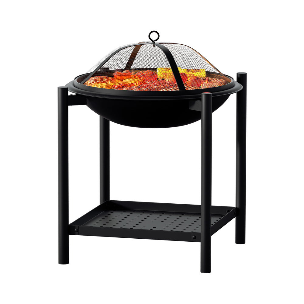 Fire Pit (55cm) Compact 2-in-1 BBQ Grill - Homecoze