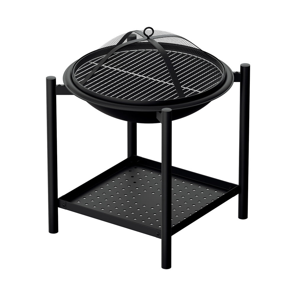 Fire Pit (55cm) Compact 2-in-1 BBQ Grill - Homecoze