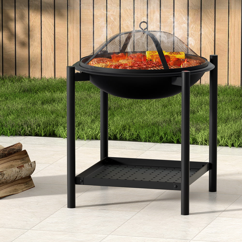 Fire Pit (55cm) Compact 2-in-1 BBQ Grill - Homecoze
