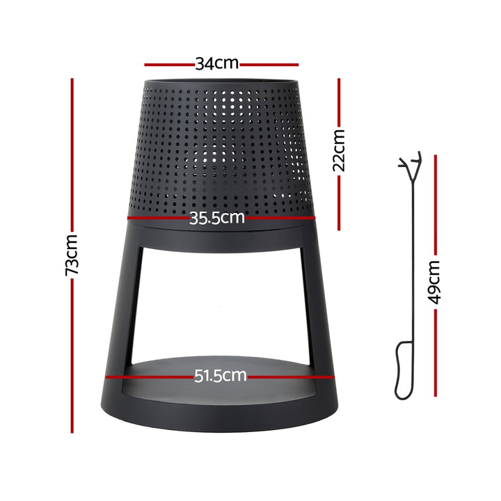 Raised Fire Pit with Wood Storage - Iron - Homecoze