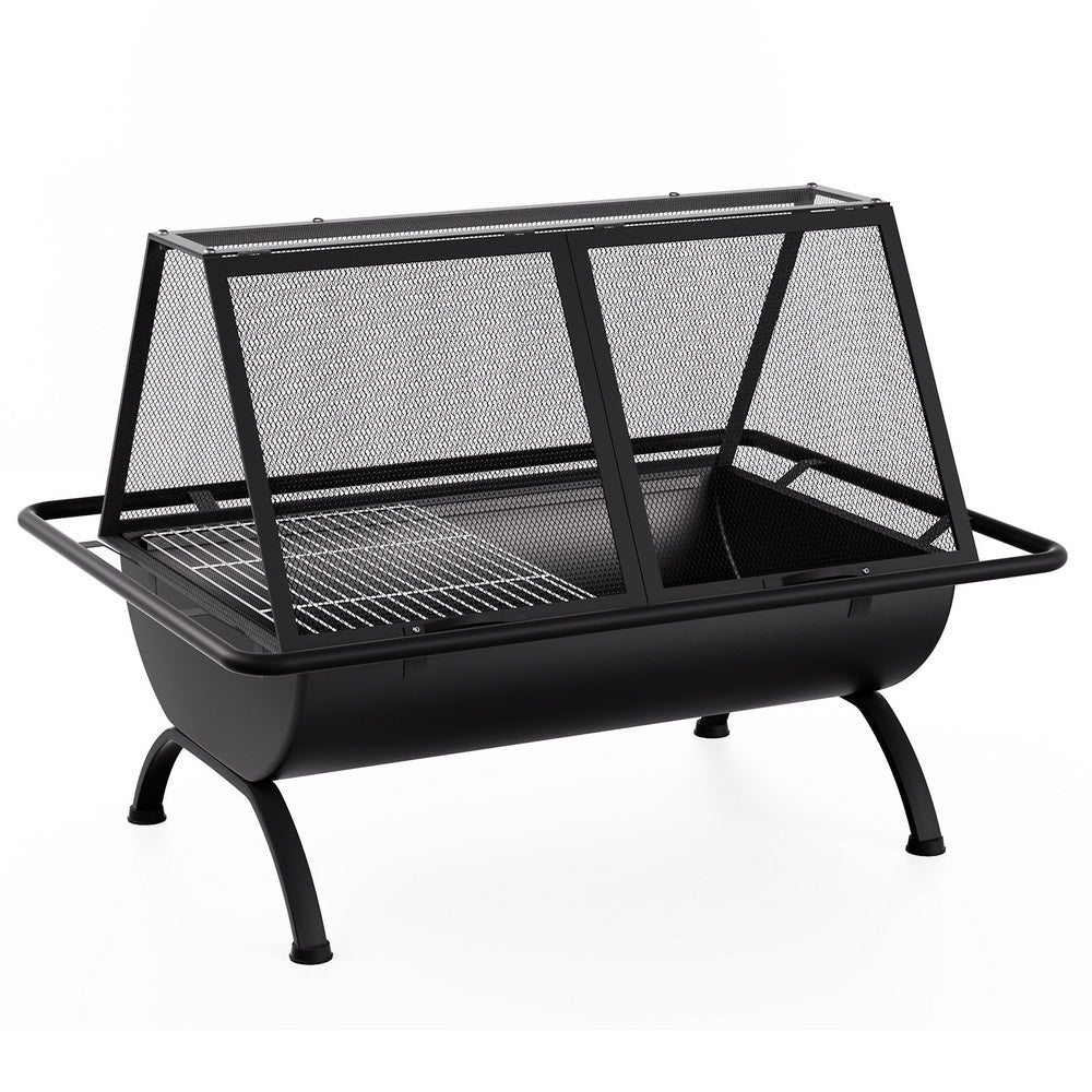 Large Fire Pit (90cm x 65cm) 2-in-1 BBQ Grill - Homecoze