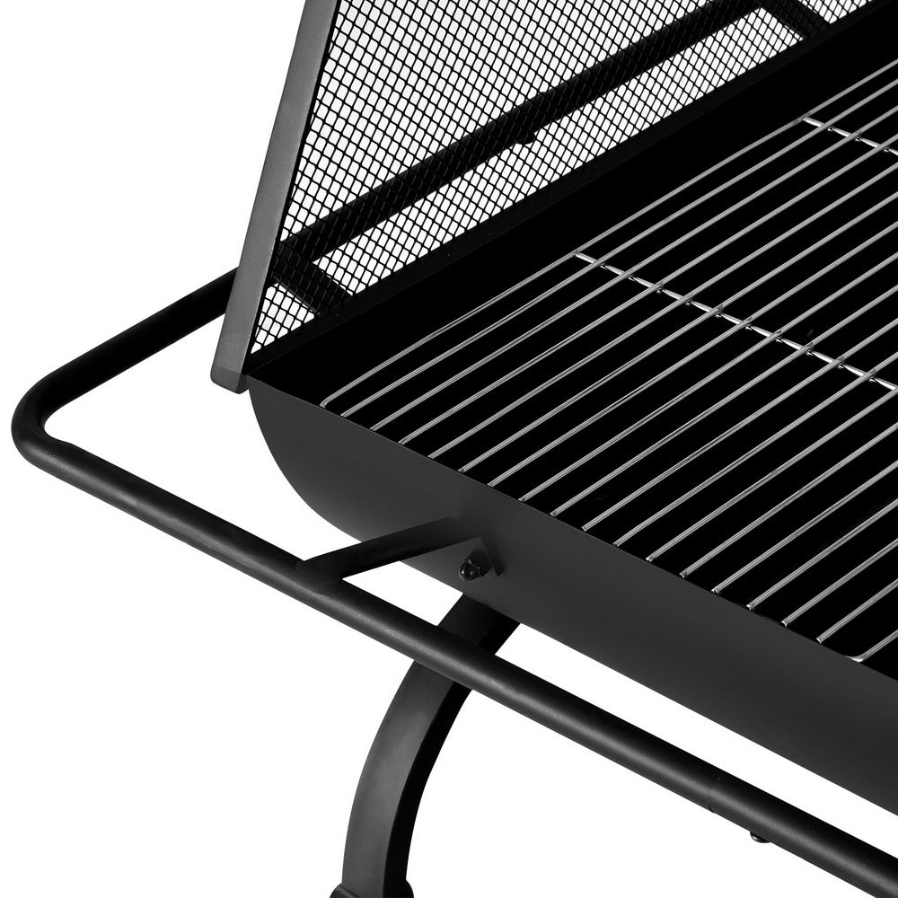 Large Fire Pit (90cm x 65cm) 2-in-1 BBQ Grill - Homecoze