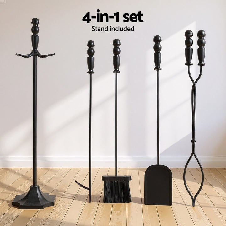 4PC Fireplace Poker Tool Set with Stand - Homecoze