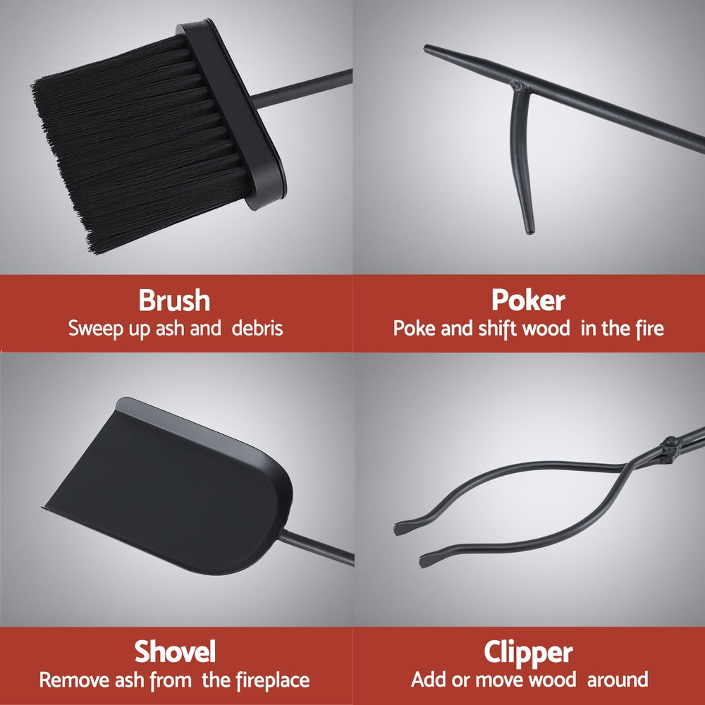 4PC Fireplace Poker Tool Set with Stand - Homecoze