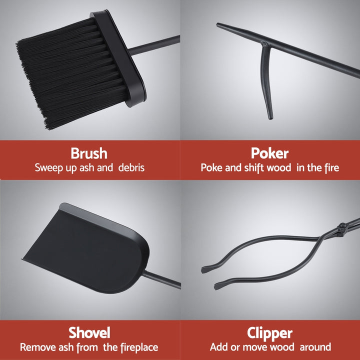 4PC Fireplace Poker Tool Set with Stand - Homecoze