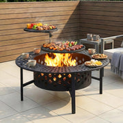 Grillz Fire Pit BBQ Charcoal Smoker Portable Mesh Pits Outdoor Camping Fireplace - Homecoze