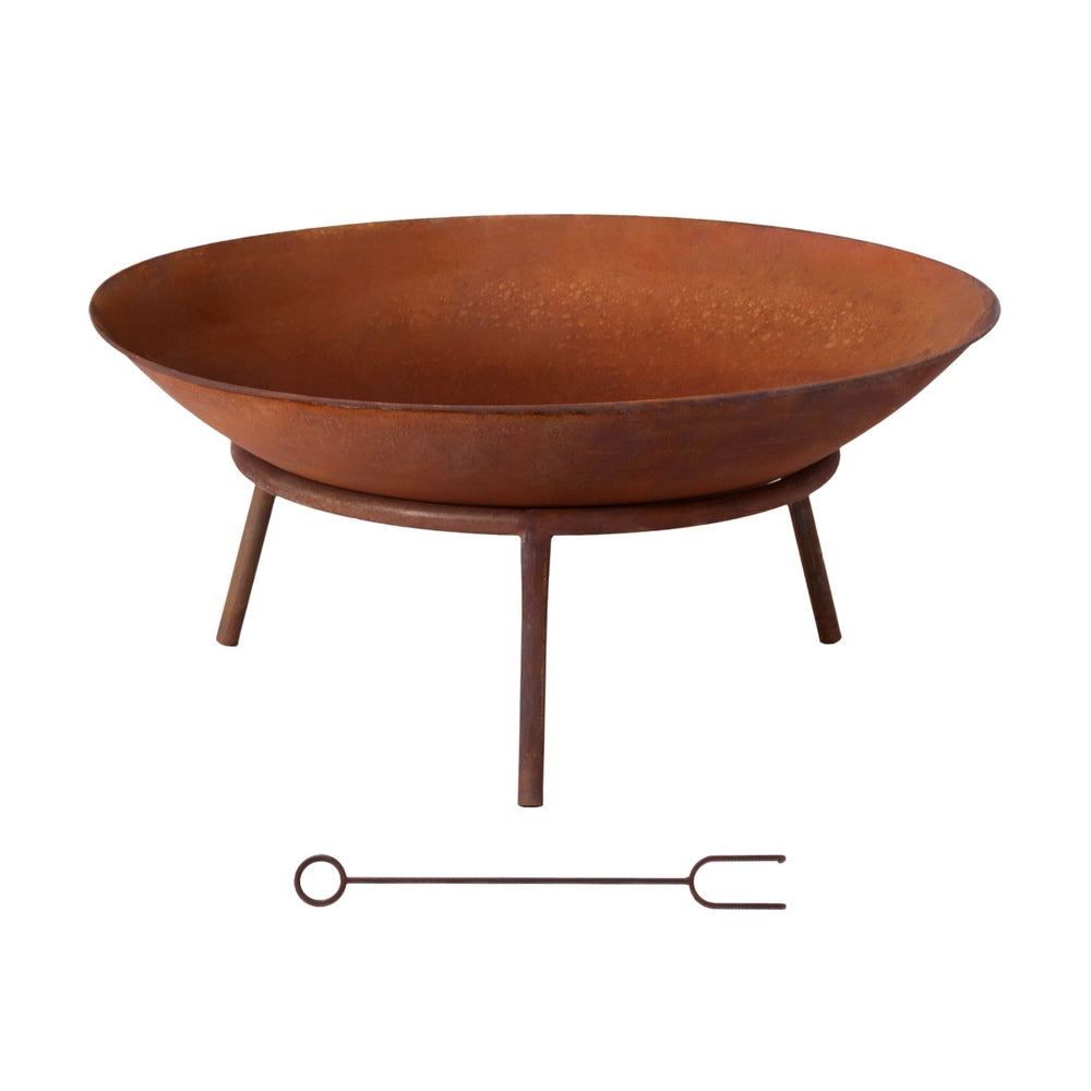 Grillz 56cm Fire Pit Iron Rustic Bowl Outdoor - Homecoze