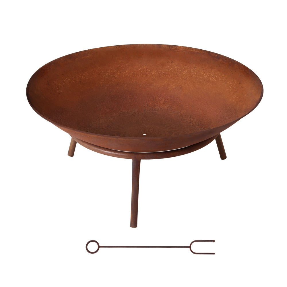 Grillz 56cm Fire Pit Iron Rustic Bowl Outdoor - Homecoze