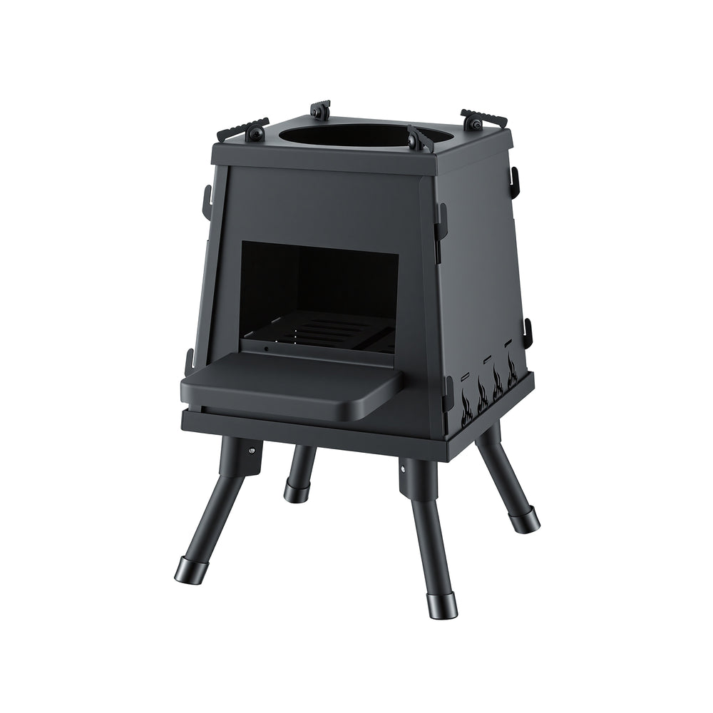 Grillz Fire Pit BBQ Portable Outdoor Fireplace Metal Camping Stove for Boiling Water, BBQ, Picnics - Homecoze