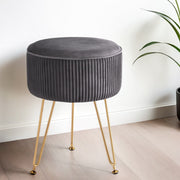 Mini Velvet Ottoman Foot Stool - Grey - Homecoze