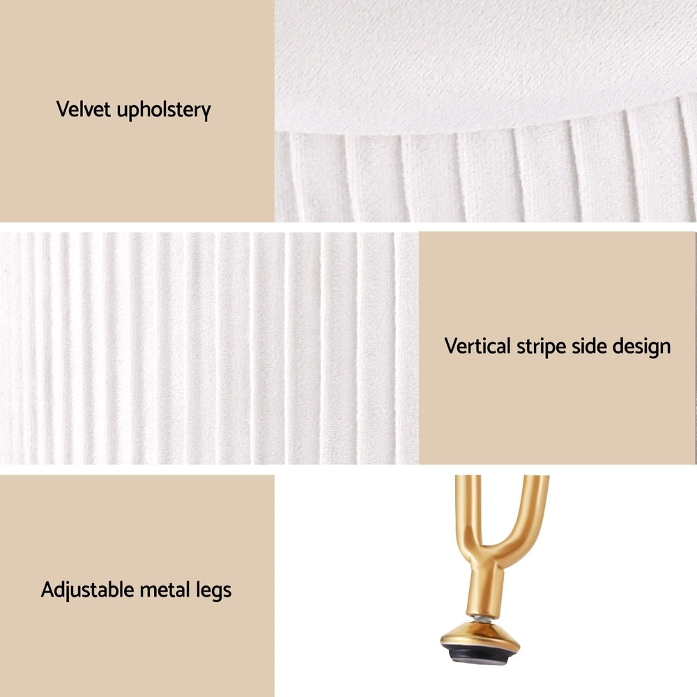 Mini Velvet Storage Ottoman Foot Stool - White - Homecoze