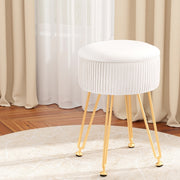 Mini Velvet Storage Ottoman Foot Stool - White - Homecoze