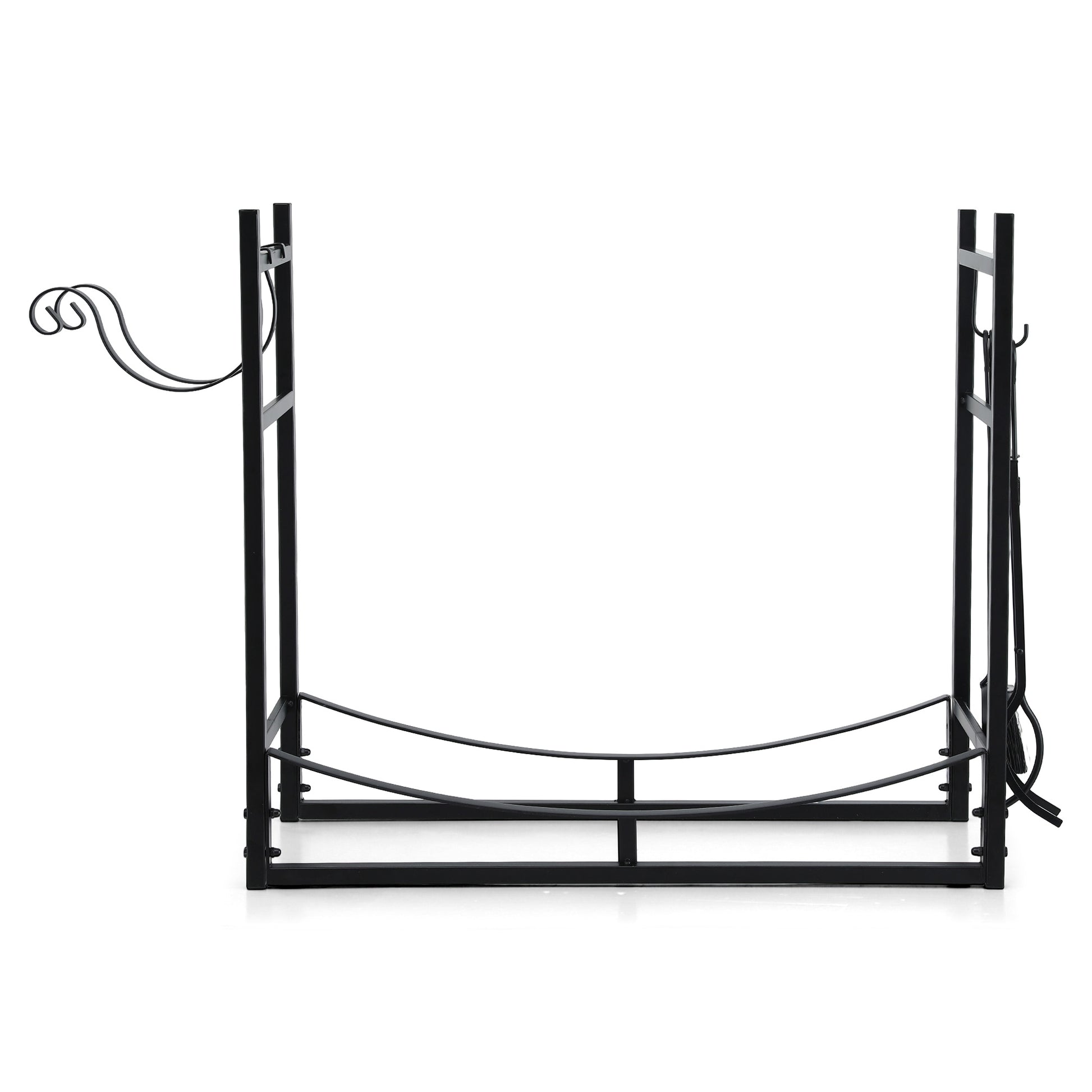 84cm Firewood Storage Rack with Tools - Black - Homecoze