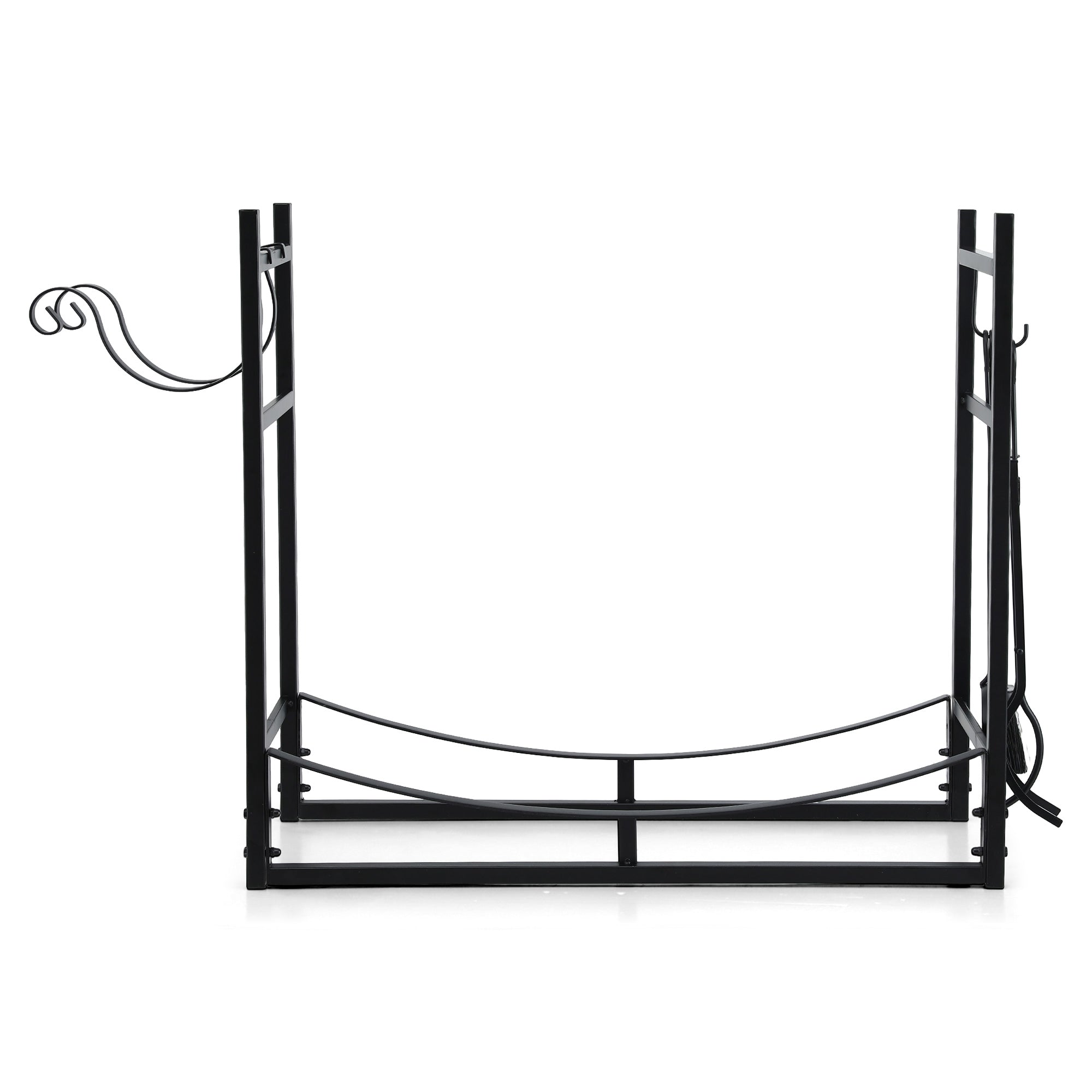84cm Firewood Storage Rack with Tools - Black - Homecoze