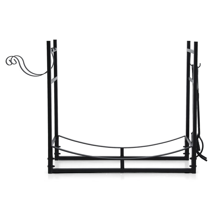 84cm Firewood Storage Rack with Tools - Black