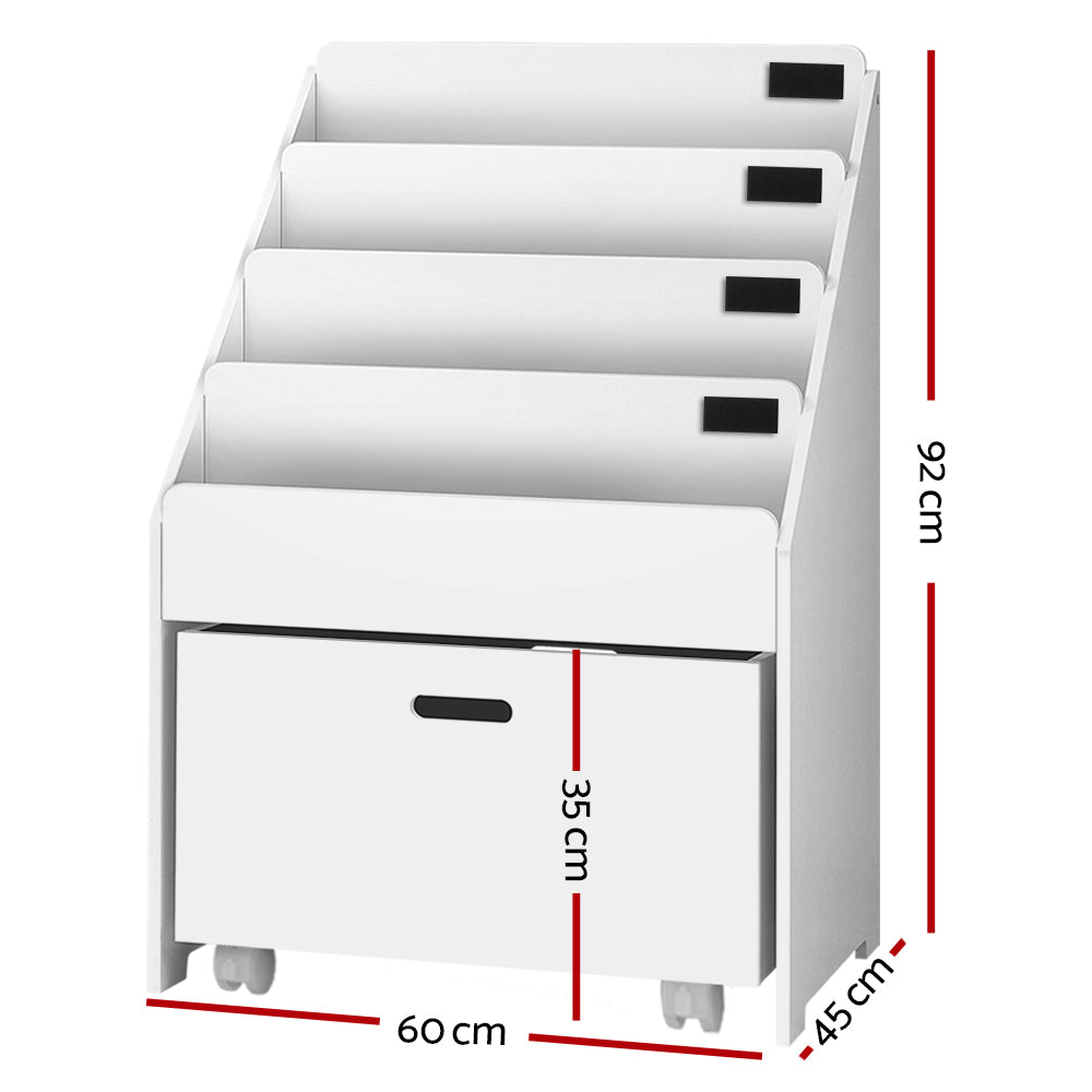 Kids Bookshelf Storage Organiser with Toy Drawer