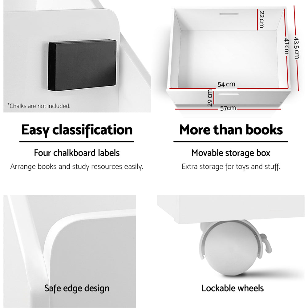 Kids Bookshelf Storage Organiser with Toy Drawer - Homecoze