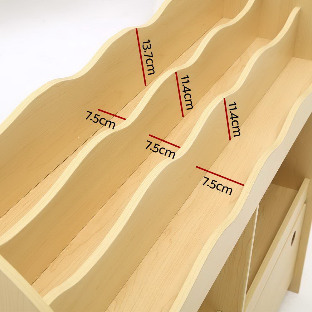 Kids Bookshelf Organiser with Toy Storage Boxes & Display Rack - Homecoze