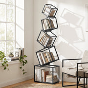Artiss 5-Tier Bookshelf Metal Geometric Display Shelf Storage Organizer Black - Homecoze