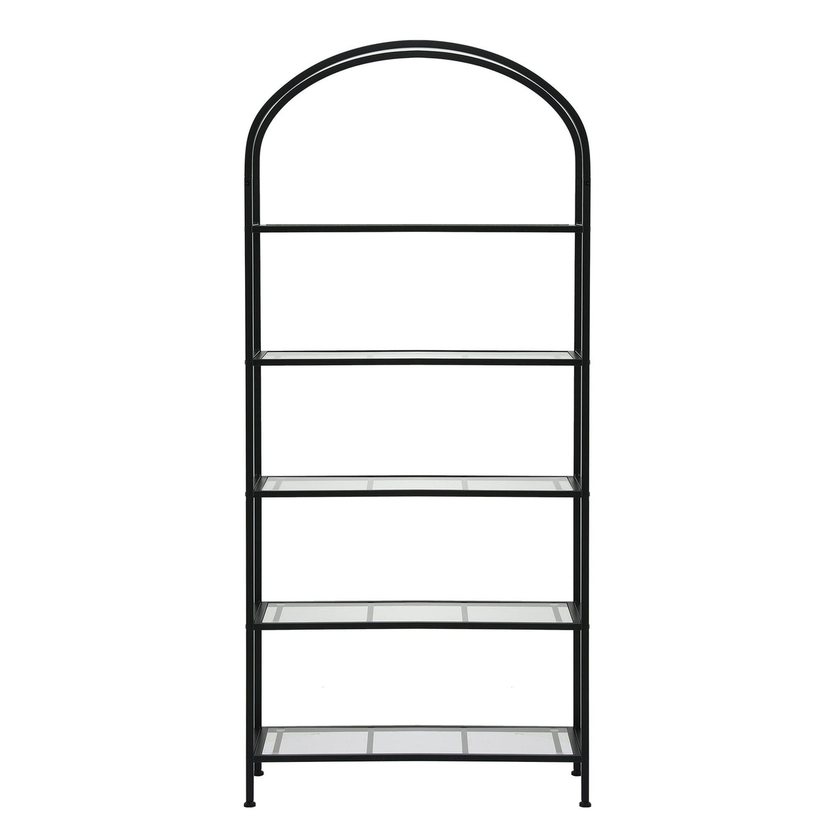 5-Tier Arched Etagere Bookshelf – Black