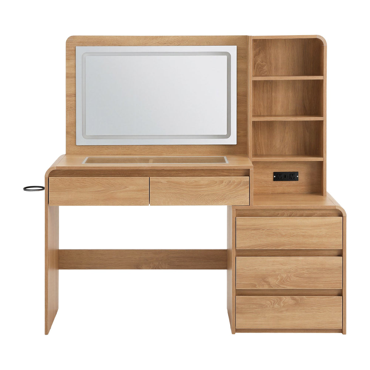 Annika LED Dressing Table with Storage 140cm – Natural