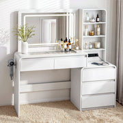 Annika LED Dressing Table with Storage 140cm – White