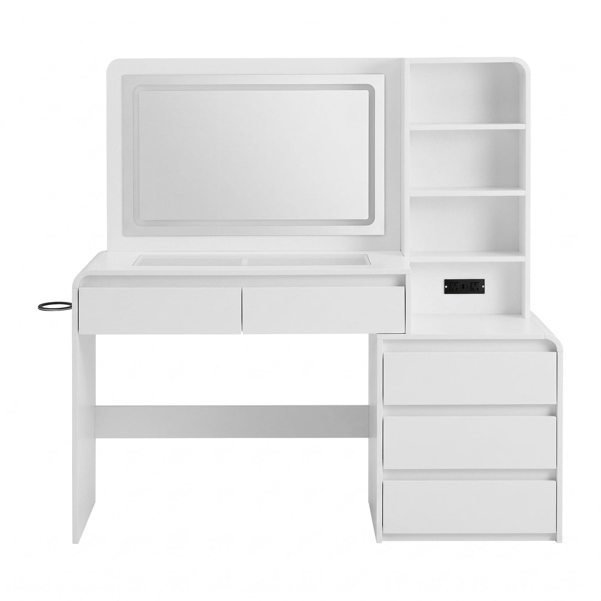 Annika LED Dressing Table with Storage 140cm – White